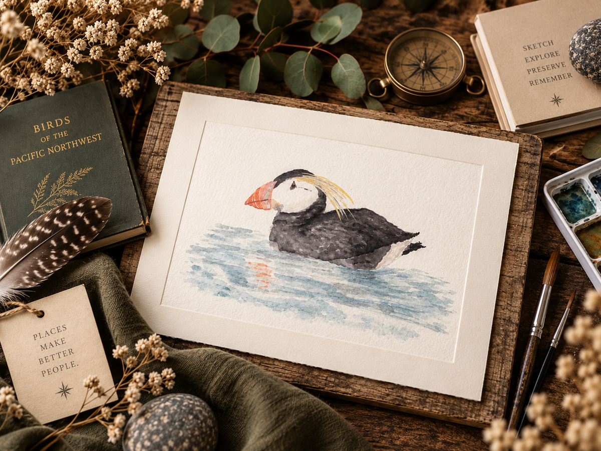 Tufted Puffin Watercolor